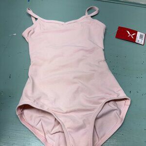 CAPEZIO v-neck cami leotard pink size girls Intermediate 6-8